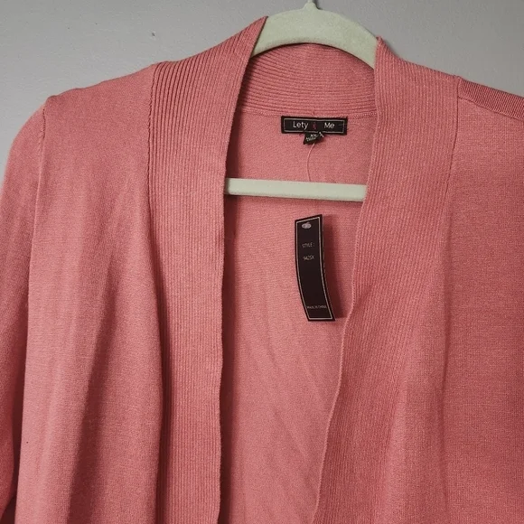 Lety & Me open cardigan NWT size XS dusty pink rose color - Picture 4 of 8